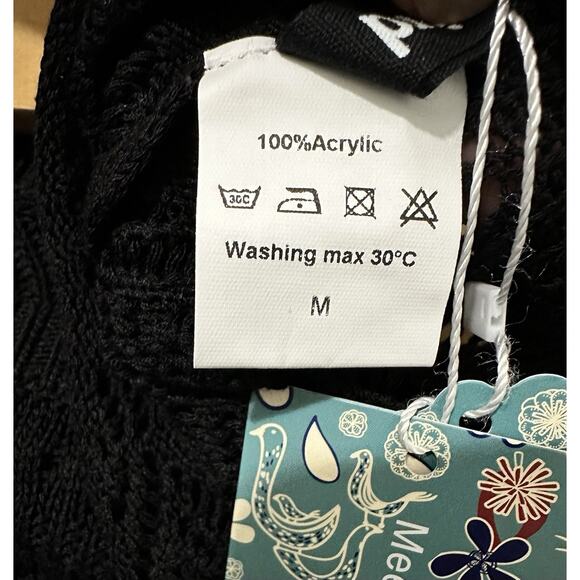 CiCi Bird Black Crew Neck Sweater Tunic Women's Size Medium NWT - Picture 5 of 7